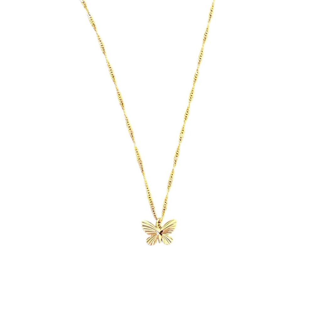 Butterfly Bae Gold Tone Spiral Chocker Necklace